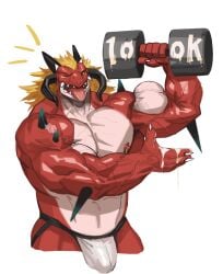 2025 4_horns abs absurd_res anthro areola barazoku biceps big_biceps big_bulge big_muscles bodily_fluids bulge claws clothed clothing cum cum_on_hand cum_on_object cum_writing deltoids dragon dumbbell emanata exercise genital_fluids hair hi_res holding_object horn huge_muscles jockstrap jockstrap_only kemono looking_at_viewer magangz_(character) male male_only multi_horn muscular muscular_anthro muscular_male mythological_creature mythological_scalie mythology nipple_piercing nipple_ring nipples non-mammal_nipples number one_eye_closed open_mouth open_smile pecs piercing ring_piercing scalie simple_background smile solo spikes spikes_(anatomy) standing teeth thick_arms tongue tongue_out topless topless_anthro topless_male traver009 triceps underwear underwear_only vein veiny_muscles weightlifting weights white_background wink workout