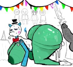 birthday cum_dripping_from_ass cum_in_ass cum_on_body cumshot el_sick fat_ass fat_thighs female five_nights_at_freddy's five_nights_at_freddy's:_sister_location green_skin light_blue_skin paper_pals paperpals thick_ass thick_legs thick_thighs unknown_species