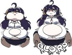 1girls bbw belly_expansion belly_inflation belly_stuffing big_belly blahblah866 breasts chubby chubby_female expansion fat fat_belly female inflation miri_(nyanilla) nyanilla_ overweight plump stuffing thick_thighs wardrobe_malfunction weight_gain wide_hips