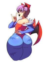 1girls 2024 2d 2d_(artwork) ass big_ass big_butt darkstalkers demon demon_girl female female_only high_resolution highres light-skinned_female light_skin lilith_aensland looking_back naufranzz red_eyes simple_background solo solo_female succubus succubus_wings thick_thighs white_background wide_hips wings wings_on_head