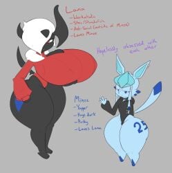 25circle absol big_ass big_breasts breasts bubble_butt cleavage eeveelution female glaceon huge_ass huge_breasts pokemon pokemon_(species) tagme thick_thighs wide_hips