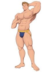 abs armpit_hair bara biceps bulge fire_emblem fire_emblem:_path_of_radiance fire_emblem:_radiant_dawn gatrie_(fire_emblem) geckobara jockstrap male male_nipples male_only muscular_male nintendo nipples underwear