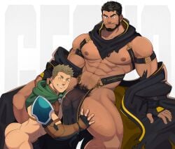 abs another_eidos_of_dragon_vein_r balls bara beard biceps bulge gay geckobara male male/male male_nipples male_only male_pubic_hair manly muscular_male nipples nude pecs penis rook_(anothereidos_r) sinbad sinbad_(anothereidos_r) size_difference