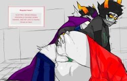 1boy 1girls alien alien_humanoid ass ass_focus black_hair black_hair_female black_hair_male cloak clothed clothed_female clothed_male colored_skin crying dominant_male electric_(artist) eridan_ampora eyes_rolling_back fangs female fins gag glasses grabbing_ass grabbing_from_behind grey_skin homestuck homestuck_troll horn horns humanoid humanoid_alien kanaya_maryam lesbian_conversion lesbian_with_male long_sleeve_shirt long_sleeves makeup male non-consensual pants partially_clothed partially_clothed_female partially_clothed_male penetration rape request runny_makeup runny_mascara sex short_hair short_hair_male skirt straight tremble_lines tremble_spikes trembling troll vaginal_penetration vaginal_sex vampire