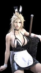 1girls blonde_hair blue_eyes bunny_girl cloud_strife cloudette_strife female final_fantasy final_fantasy_vii long_hair