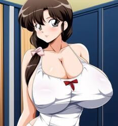 big_breasts brown_hair kasumi_tendo ponytail tagme