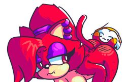 animated asami_the_cat ass digital_media_(artwork) duo ear_piercing fan_character felid feline female hair hi_res humanoid mammal piercing red_body red_eyes red_hair redeye_samurai_(artist) sega sonic_the_hedgehog_(series) tail zeta_r-02