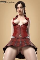 ai_generated breasts chris_hopers claire_redfield geek pussy resident_evil resident_evil_2 resident_evil_2_remake stable_diffusion vagina