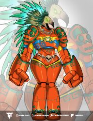 alien armored aztec aztec_woman capcom character_design digital_art digital_painting fan_art mexican mexican_girl original_character robot space_marine warhammer warhammer_40k warrior