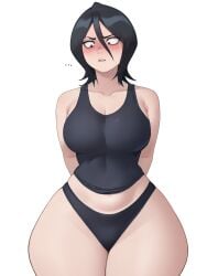 ... 1girls ai_generated alternate_body_type alternate_breast_size alternate_thigh_size arms_behind_back bare_arms bare_shoulders bare_thighs black_hair bleach blush breasts cleavage curvy embarrassed female female_only gardener_ai hair_between_eyes highleg highleg_panties hourglass_figure kuchiki_rukia large_breasts looking_down midriff navel no_pants panties pony_diffusion_xl short_hair sleeveless solo stable_diffusion tank_top thick_thighs thin_waist uncomfortable underwear underwear_only voluptuous wide_hips