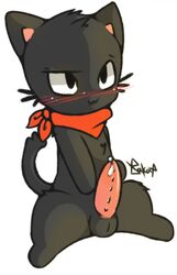 :3 bakap balls bandana barbs blush cute feline gamercat male_only mammal penis precum solo voltygay_favorite