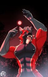 abs defective_(character) furry gay kobi_seika red_fur solo werewolf wolf