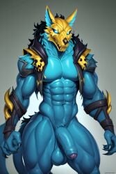 1boy 1monster abs ai_generated alternate_skin anthro balls big_balls big_penis blue_body blue_penis bottomless_male canine cerberus_(fortnite) civitai demon epic_games fangs flaccid foreskin fortnite fortnite:_battle_royale glowing_eyes humanoid_genitalia humanoid_penis ironwill male_only mammal muscular muscular_male mythological_creature mythology partially_clothed pecs penis presenting_penis pubic_hair sagging_balls self_upload simple_background skull_head solo uncensored uncut veiny_penis