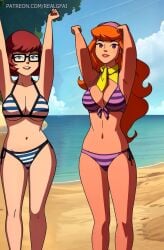 1girls ai_generated ass athletic athletic_female big_ass big_breasts blush cartoon_network curvy curvy_figure cute cute_face daphne_blake daphne_blake_(mystery_incorporated) detailed dinixdream eyelashes eyeshadow female female_only fit fit_female focus hanna-barbera hentai high_quality legs light-skinned_female light_skin lips lipstick looking_at_viewer makeup mascara mature midriff patreon patreon_username petite pool poolside posing realgfai scooby-doo scooby-doo!_mystery_incorporated scooby-doo_(character) seductive seductive_look slim stable_diffusion standing tagme teenager thick_ass thick_butt thick_thighs thighs velma_dinkley video warner_brothers young younger_female