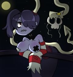 artist_(bruhisbest) big_breasts girly moon night_sky purple_body red_eyes skullgirls spooky squigly