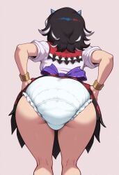 ai_generated bending_over diaper presenting_hindquarters seija_kijin touhou