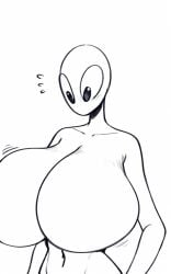 1girls ai_generated alien alien_girl alien_humanoid bald belly belly_button big_breasts big_eyes black_eyes breast_expansion breasts breasts_bigger_than_head classic_alien cleavage completely_nude featureless_breasts female female_only grey_alien huge_breasts humanoid hyper hyper_breasts ilya_efimov large_breasts looking_at_breasts looking_at_own_breasts looking_down monochrome motion_lines mouthless naked navel no_mouth no_nipples nude nude_female nudity roswell_grey shocked simple_background solo solo_female stable_diffusion surprised top_heavy white_background white_body white_skin wide_eyed