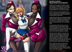 2d 2girls ahe_gao ball_squeeze blue_skirt blush blushing cbt crossdressing dark-skinned_female dominant_female english_text faggot femboy femdom girly huge_breasts light-skinned_female light-skinned_male malesub neocorona one_leg_raised one_leg_up pegging red_balls school_uniform self_upload signature sissy small_penis smiling stewardess strap-on submissive_male tagme thighhighs twintails uniform white_thighhighs