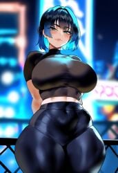 ai_generated ass ass_focus big_ass big_breasts big_butt big_thighs dijiai focus from_front_position front_view genshin_impact hourglass_figure looking_at_viewer nsfw round_ass round_butt thick thick_ass thick_butt thick_legs thick_thighs thighs wide_hips yelan_(genshin_impact)