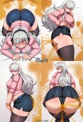 ai ai_generated ass ass big_ass big_butt compilation elizabeth_liones fart fart_cloud fart_fetish farting female female_focus female_only fetish gcai grey_hair ia lazei_ai lazei_style light_gray_hair nanatsu_no_taizai pink_clothing seven_deadly_sins skirt stockings