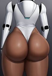 1girls ai_generated android ass ass_focus big_butt brown_skin brown_skinned_female bubble_butt civitai female female_only fireandflame from_behind haydee haydee_(game) highleg_leotard leotard robot robot_girl robot_humanoid self_upload shiny_ass shiny_skin solo solo_female thick_thighs thong_leotard white_leotard