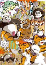 anthro areola balls bear better_late_than_never big_breasts breasts comic daigaijin english_text erect_nipples erection feline female heart kung_fu_panda male mammal master_po_ping master_tigress nipples page_236 panda penis text tiger