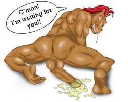 anthro ass cum drooling edit equine excessive_precum grin hair horse huge_cock male male_only muscular penis precum presenting red_hair semi-erect seriousmonkey solo stallion stallion_(character) stallion_(words_worth) tan_skin testicles third-party_edit veiny veiny_penis white_background wide_eyed words_worth