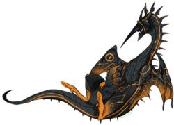 alpha_channel black_body body_markings clannovus dragon erection green_eyes lying male markings on_back penis plain_background presenting ridgeback_(bad_dragon) ridgeback_dragon solo spikes transparent_background wings