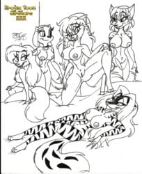 5girls animaniacs anthro brandy_&_mr_whiskers brandy_harrington breasts canine dildo disney disney_channel feline female fox fur furry group hybrid krystal line_art mammal mary_blue max_blackrabbit minerva_mink mink monochrome mustelid nintendo nipples nude partially_colored pleasure_bon_bon pussy sex_toy skunk smile star_fox text tiger toddrogue69 toon_disney vanessa_santato video_games warner_brothers watermark zig_zag