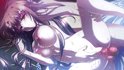 aqua_eyes areolae blush breasts brown_hair cum facial female game_cg long_hair male natsuzora_no_perseus navel nipples nude penis sawatari_tohka sex shouna_mitsuishi straight sweat takasaki_mako uncensored vaginal_penetration