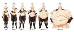 1boy aether_(genshin_impact) bbm bhm fat fat_fetish feederism genshin_impact hoyoverse immobile male male_only mihoyo morbidly_obese morbidly_obese_male obese obese_male plumpybread progression ssbhm transformation ussbhm weight_gain
