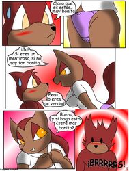 1boy 1girls anthro brother canine collegiate comic furry katy mammal notes_translation orange_eyes page_5 panties por_furryart_(artist) sibling sister spanish_text text translated underwear