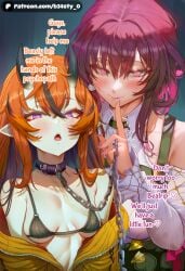 2girl 2girls :o ai_generated almost_naked almost_nude b34sty_0 beatrip behind_another big_boobies big_boobs big_breasts big_tits big_titties bikini black_bikini black_bra black_collar black_hair black_horns black_tail blush boobs bra breasts chain_leash closed_mouth collar demon_tail dominant_female domination domination/submission ears eyes fangs female female_only femdom finger_on_lip hair half_naked half_nude holding_chain holding_leash holding_object honkai:_star_rail honkai_(series) horns jacket kafka_(honkai:_star_rail) large_boobies large_boobs large_breasts large_tits large_titties leash long_hair looking_at_viewer multicolored_hair oni_horns open_mouth orange_hair original_character original_characters pale_skin pale_skin_female pale_skinned pale_skinned_female patreon pointy_ears purple_eyes purple_hair shirt short_hair small_boobs small_breasts small_tits smile staring_at_viewer submissive_female succubus succubus_tail tail tits upper_body watermark white_shirt yellow_jacket yuri