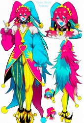 novelai kortai tagme ai_generated original_character reference_sheet jester femboy tinko_(noah_zelinsky)