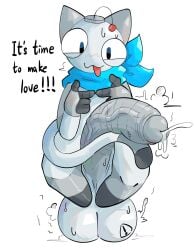 2026 2d :3 anthro ben_(oeeo) big_balls cat_ears cat_tail catboy f_d_e_i_a fat_balls goober hanging_balls heavy_balls huge_balls hyper hyper_penis leaking_precum massive_balls massive_penis musk nervous nervous_smile oeeo precum robot robot_boy small_but_hung veiny_penis