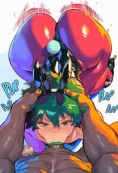 1_boy 1_girl 2_boys :>= ai_generated all_fours anal_penetration anal_sex animal_ears ass ass_focus back backless_leotard bare_shoulders bitch black_leotard blowjob blush body_freckles boku_no_hero_academia brown_pantyhose crossdressing dark-skinned_male dark_skin dark_skinned_male deepthroat erection eyeshadow fake_animal_ears fake_tail fellatio femboy freckles gay gay_anal gay_blowjob gay_domination gay_sex green_eyes green_hair green_leotard green_lips green_nails hand_on_anothers_head head_grab heart_shaped_pupils hetero high_heels highleg highleg_leotard huge_ass interracial irrumatio izuku_midoriya leotard lipstick looking_at_viewer makeup male_focus male_on_femboy male_playboy_bunny midoriya_izuku multiple_boys muscular muscular_male my_hero_academia nail_polish ntr nude oral otoko_no_ko pantyhose penis playboy_bunny pov pov_crotch qos rabbit_ears rabbit_tail saliva short_hair sissification sissy sissyfication solo_focus speed_lines splashthomson strapless strapless_leotard symbol_shaped_pupils tail thick_thighs thighs thong_leotard toeless_legwear uncensored veins veiny_penis very_dark_skin wrist_cuffs yaoi