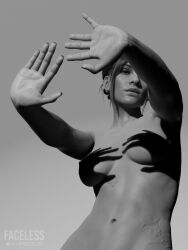 1girls 2026 3d areolae black_and_white breasts bun_hair completely_nude cyberpunk_2077 eyeshadow faceless_xxx female female_only filter greyscale hands_casting_shadow hip_scar legs_together lipstick long_fingernails long_hair looking_at_viewer medium_breasts meme nail_polish navel nipples nude nude_female obscured_nipples painted_nails panam_palmer reaching_out reference scar shadow_play simple_background solo standing tied_hair upper_body vulva