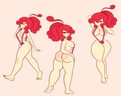 big_ass child_bearing_hips confident female female_only harmony_(limbros) limbros ponytail practically_nude pubic_hair red_hair sling_bikini