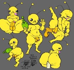 1alien 1boy 2026 3_toes 4_fingers alien_boy alien_hominid alien_hominid_(character) alien_humanoid anal anal_sex antennae antennae_(anatomy) ass background_character balls ballsack big_ass big_butt butt_crack chubby chubby_male drool femboy gray_background grey_background half_lidded_eyes laser_gun leg_up legs_spread newgrounds peace_sign spread_legs submarichamomi2 tagme tongue tongue_out veiny_penis yellow_body foreskin uncircumcised third-party_edit gay gay_sex color_edit self_upload