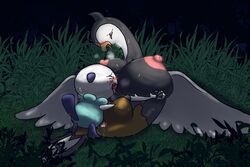 avian big_breasts bird breasts female kakuheiki nintendo oshawott pokemon pokemon_(species) unfezant video_games