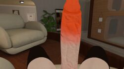 3d animated big_penis bracelet cock dick erect_penis furry gif hard_cock hard_penis hung hung_femboy long_penis mrhighvoice on_couch orange_tip penis slapping_penis smack teasing_penis vrchat