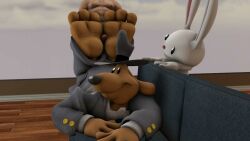 brown_fur canine feet foot_fetish foot_focus foot_play footjob furfag furry gay human humanoid_genitalia humanoid_penis max_(sam_and_max) rabbit sam_(sam_and_max) sam_and_max samuel_dog tagme video white_fur