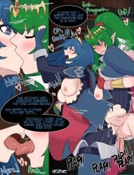 1futa 1girls against_wall areolae balls big_breasts bite_mark blue_cape blue_eyes blue_hair blush breasts cape closed_eyes cum cum_in_pussy cum_inside duo erection female fire_emblem fire_emblem_awakening french_kiss futa_on_female futa_with_female futanari green_hair heart heart-shaped_pupils holding_another's_leg hpjpart human intersex kissing leg_lift light-skinned_female light-skinned_futa light_skin long_hair lucina_(fire_emblem) nintendo nipples nude open_mouth penis pointy_ears ponytail pussy sex sky smile speech_bubble spread_legs standing sweat testicles text thighhighs tiara tiki_(fire_emblem) tiki_(fire_emblem)_(adult) torn_clothes two-tone_cape vaginal_penetration white_thighhighs english_text