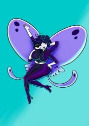 1female 2020s 2026 4_arms antennae_(anatomy) beauty_mark beauty_mark_under_eye big_breasts boots butterfly butterfly_hair_ornament butterfly_wings carmela_(the_buzz_on_maggie) catsuit crossover_cosplay dark_eyeshadow dark_lipstick detailed digital_media_(artwork) disney disney_channel emo female_focus female_only gothic_girl hair_over_one_eye hand_on_hip hands_behind_head high_heel_boots high_heels insect_girl insect_wings lepidopteran looking_at_viewer multi_arm purple_suit render seductive_look seductive_smile sexy_pose shortstack simple_background small_female solo solo_female spotted_markings the_buzz_on_maggie thick_thighs totally_spies turquoise_background utility_belt voluptuous_female white_gloves wide_hips zombiez