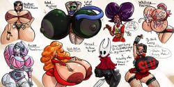 golseum multiple_girls female female_only female_focus heather_(tdi) total_drama_island cartoon_network bimbo bimbo_lips bimbo_body shorts short_shorts breasts large_breasts fake_breasts cleavage nipple_bulge bracelet hand_on_hip wide_hips hips thick_thighs thighs large_ass ass hyper black_body nipples areolae rebel_(nuclear_throne) nuclear_throne gauze one_eye mutant green_eye glowing_eyes glowing_green_eyes colossal_breasts hyper_breasts scarf whitney_(pokemon) pokemon nipple_slip areola_slip milk lactation lactating excessive_lactation pink_hair black_hair lips big_lips robot robot_girl robot_humanoid transformers arcee hands_on_breasts miss_bellum powerpuff_girls hasbro dress hornet_(hollow_knight) hollow_knight timesplitters text english_text jo-beth_casey skirt miniskirt fishnets fishnet_legwear fishnet_stockings orange_hair closed_eyes eyes_closed blue_eyes nintendo game_freak dark_skin dark-skinned_female ponytail flat_chest