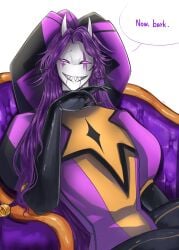 dominant dominant_male hedybd11 jester_(the_freak_circus) ordering purple_hair requesting smirking smirking_at_viewer solo_focus solo_male the_freak_circus