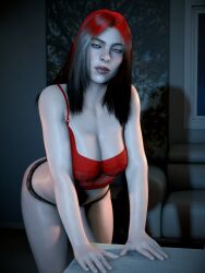 1girls 3d_(artwork) big_breasts big_lips billie_eilish breasts celebrity cleavage female female_only fuck_me_eyes pose solo teasing tits tongue