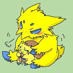 ambiguous_gender blush cum cum_inside ginpaku joltik male pokemon size_difference tears