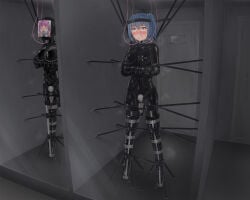 2girls aphrodisiac bondage crying_with_eyes_open female female_only forced_orgasm heavy_bondage latex prison_cell punishment solitary_confinement straitjacket tsunakama vibrator_on_pussy