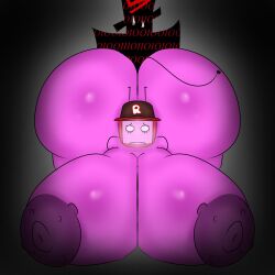 1boy 1girls areolae ass breasts cap female_focus forsaken_(roblox) giant_ass giant_breasts giant_female hyper hyper_ass hyper_breasts nipples nude qlrightx roblox roblox_game robloxian robot robot_girl smaller_male source_request tagme the_spectre_(forsaken) tv_head veeronica